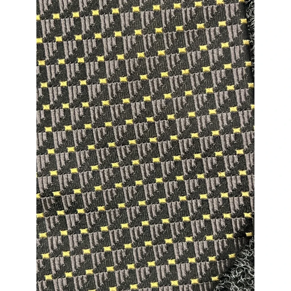 Robert Talbott Silk Tie Mens OS Grey Yellow Geometric W.O. Gamble Luxury USA